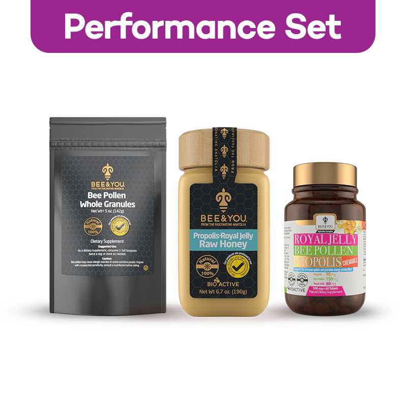 bee pollen propolis and royal jelly performance set