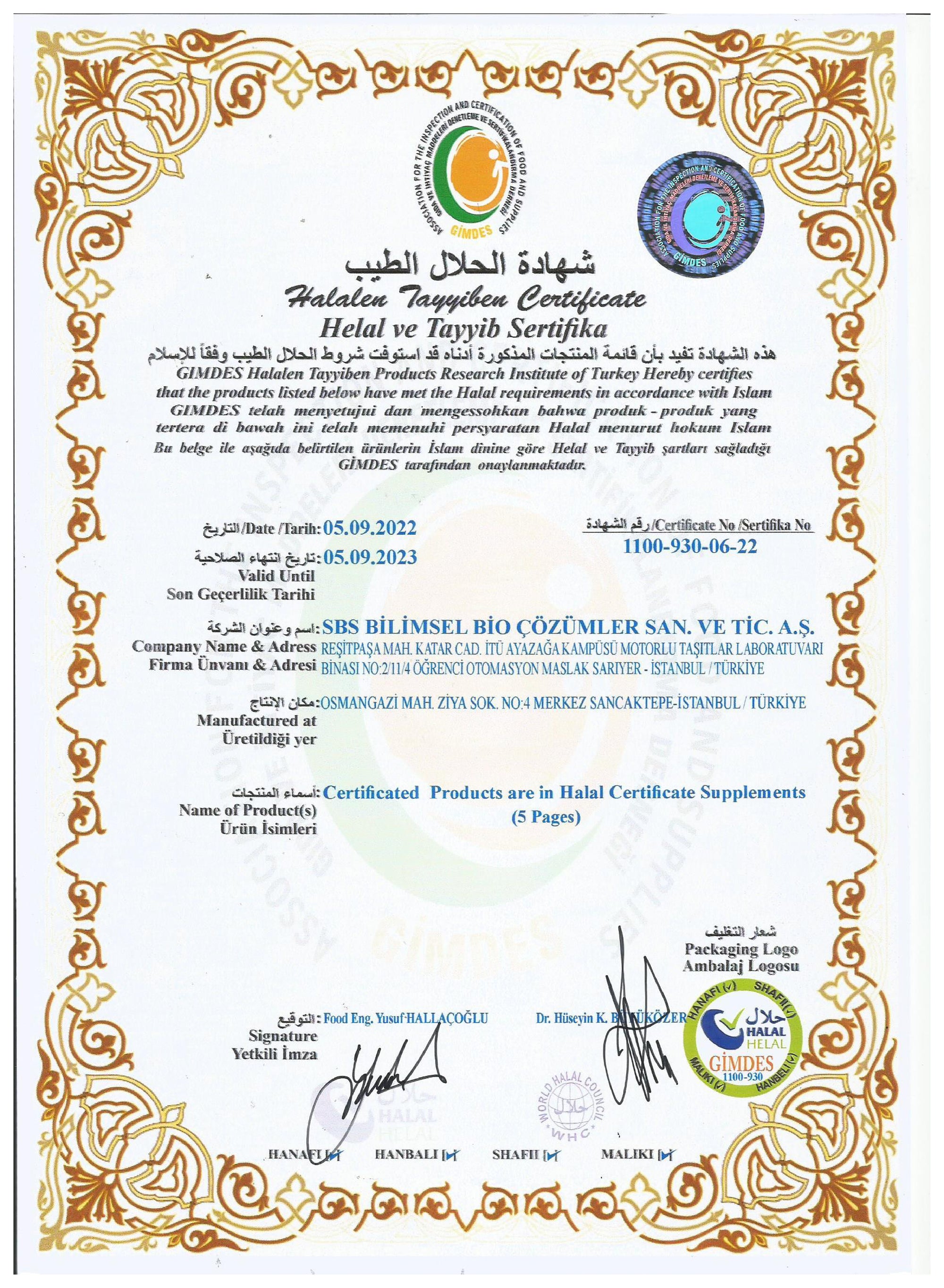 Halal Certificate