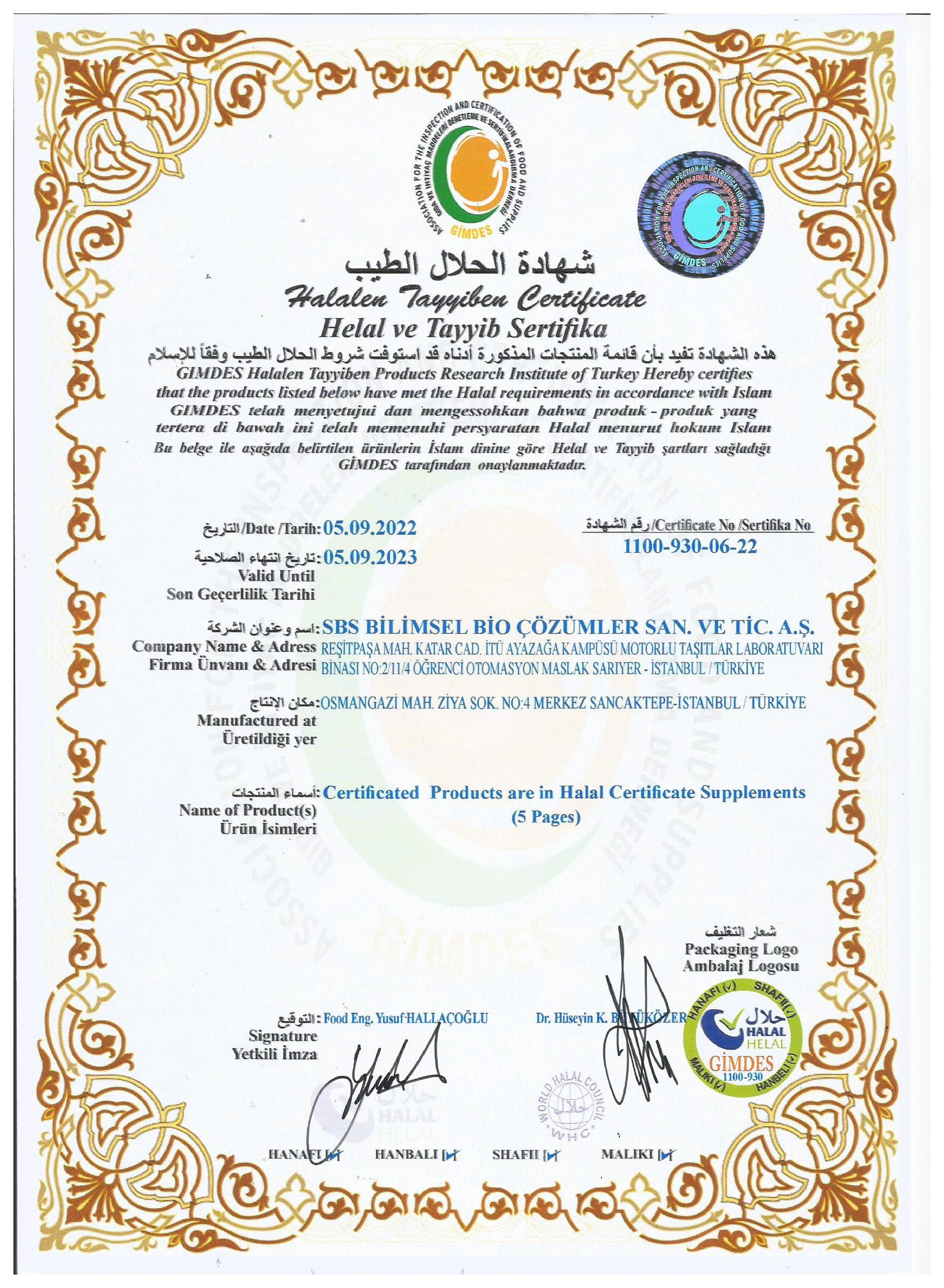 Halal Certificate