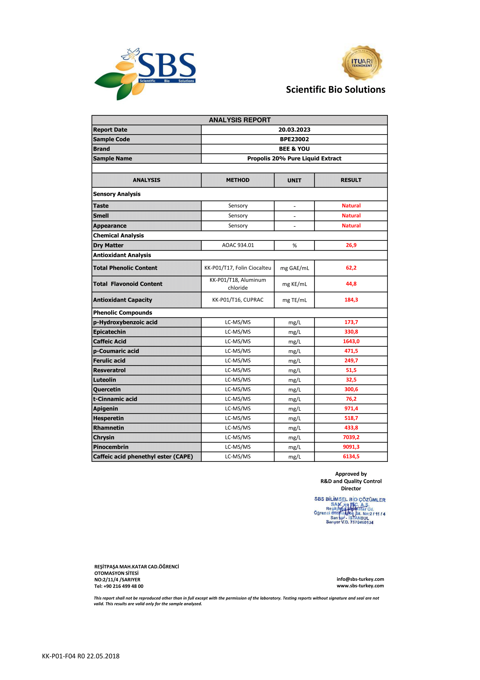 Propolis 20% Pure Liquid Extract