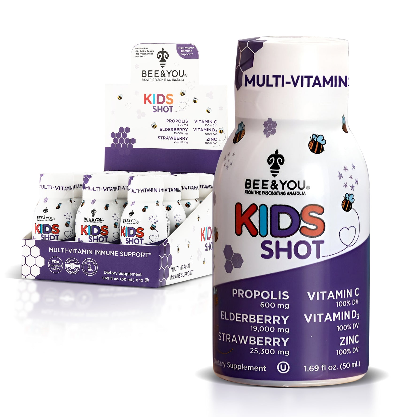Elderberry Immune Support Shot Drink for Kids x 12