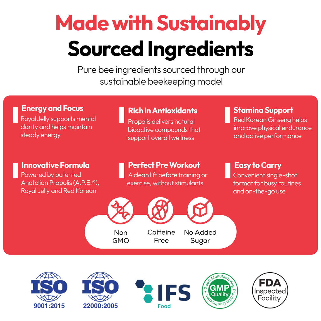 Royal Jelly, Red Korean Ginseng, Propolis Energy X Natural Shot