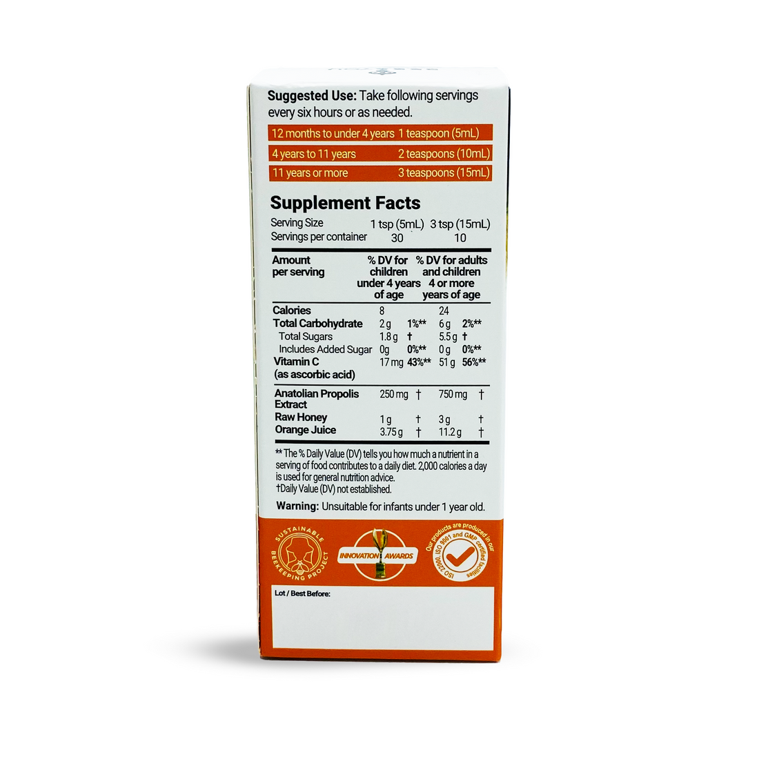 Propolis+VitC+Honey Cough Syrup (Children & Adults)