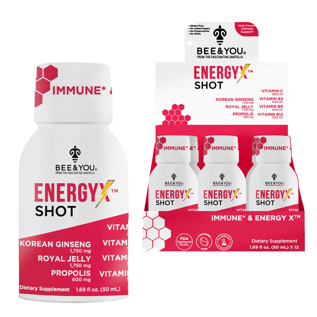 Royal Jelly, Red Korean Ginseng, Propolis Energy X Natural Shot