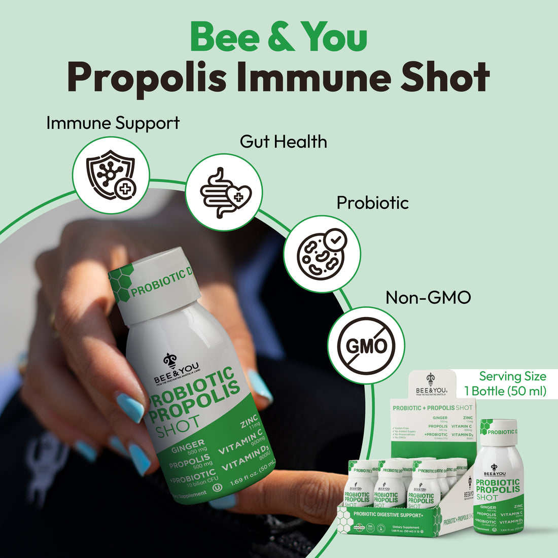 Propolis Immune Shot - Probiotic, 50 ml x 12