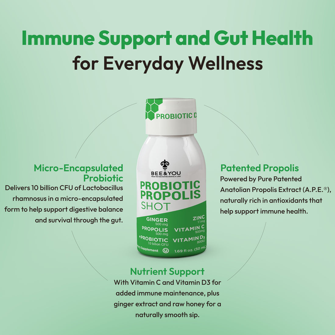 Propolis Immune Shot - Probiotic, 50 ml x 12