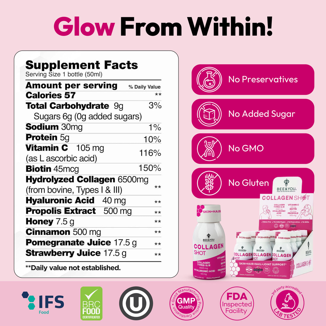 Collagen Liquid Shot Drink for Adults x 12