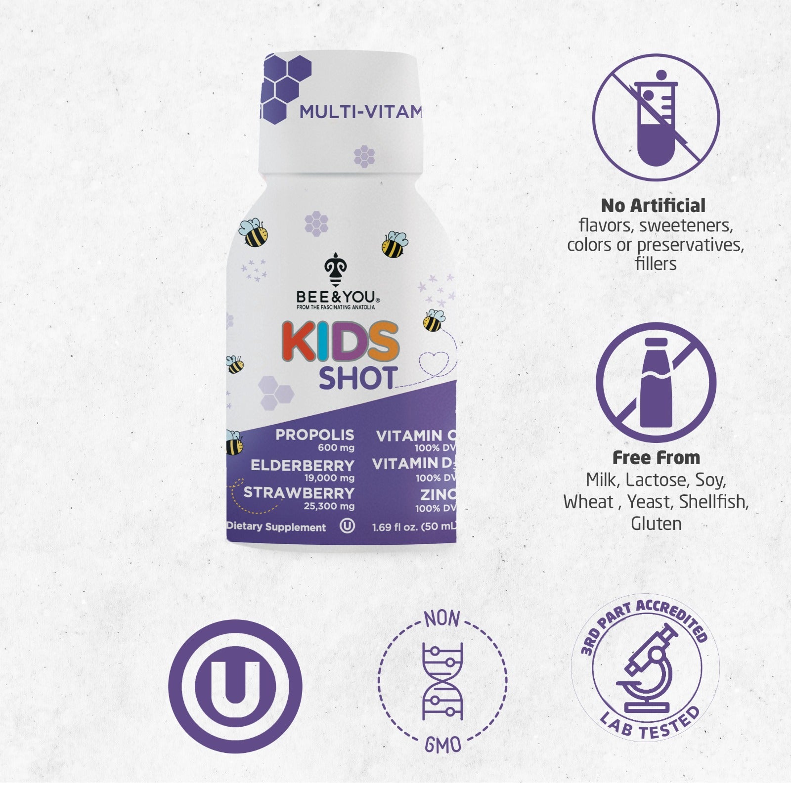 Elderberry Immune Support Shot Drink for Kids x 12