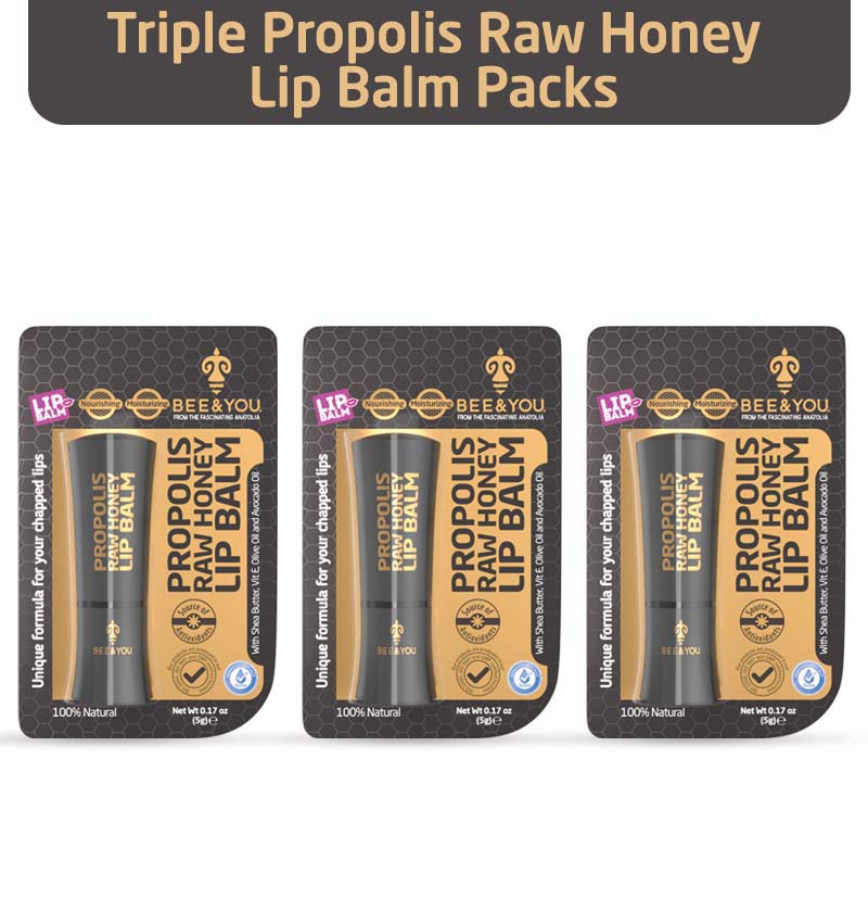 Triple Propolis Raw Honey Lip Balm Packs
