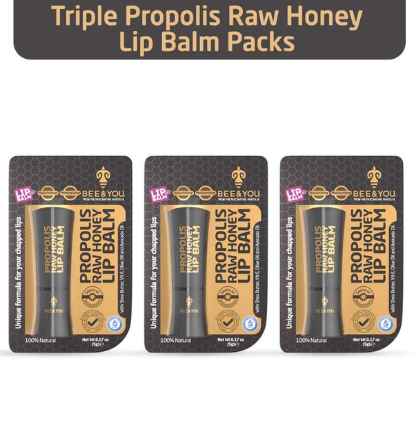 Triple Propolis Raw Honey Lip Balm Packs