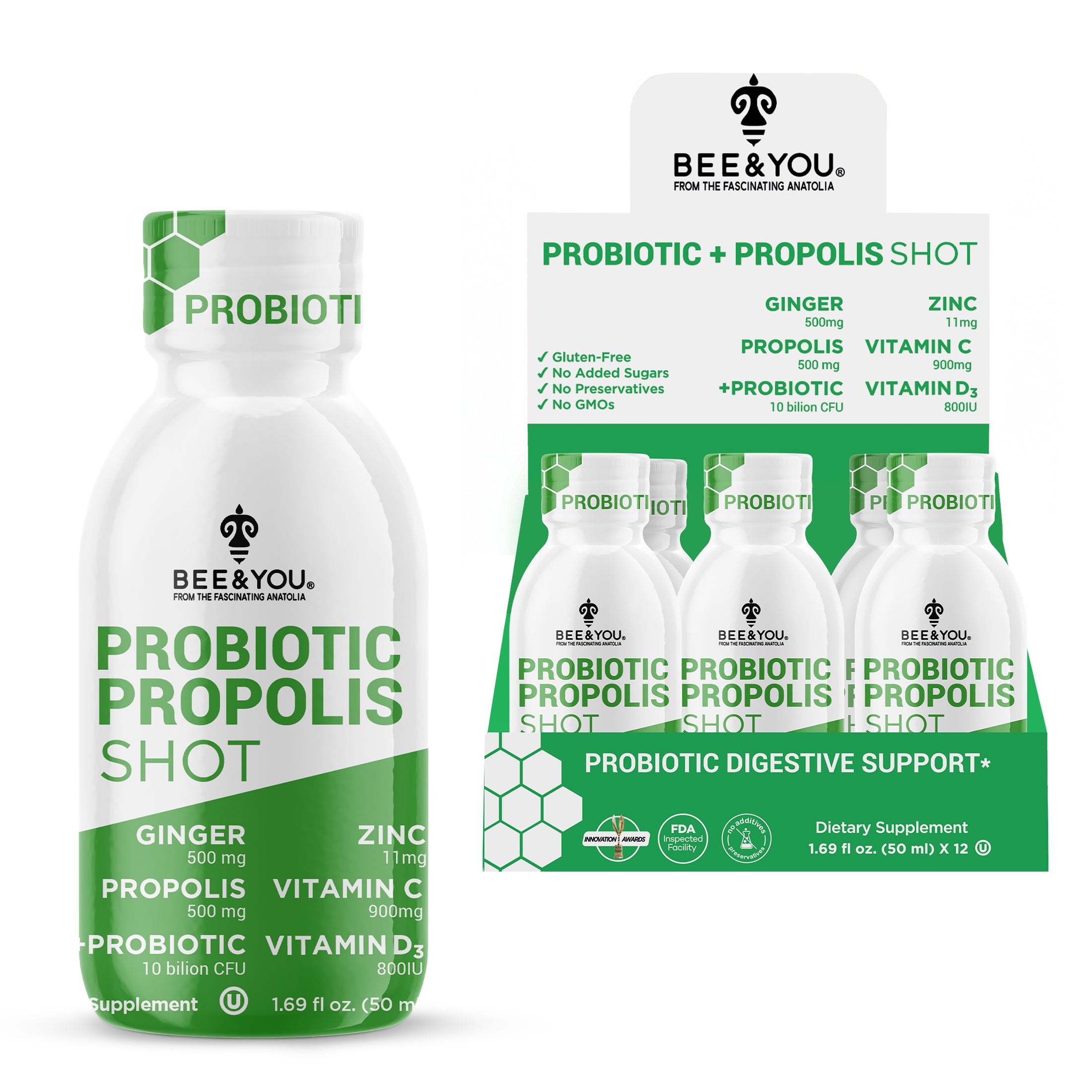 Propolis Immune Shot - Probiotic, 50 ml x 12