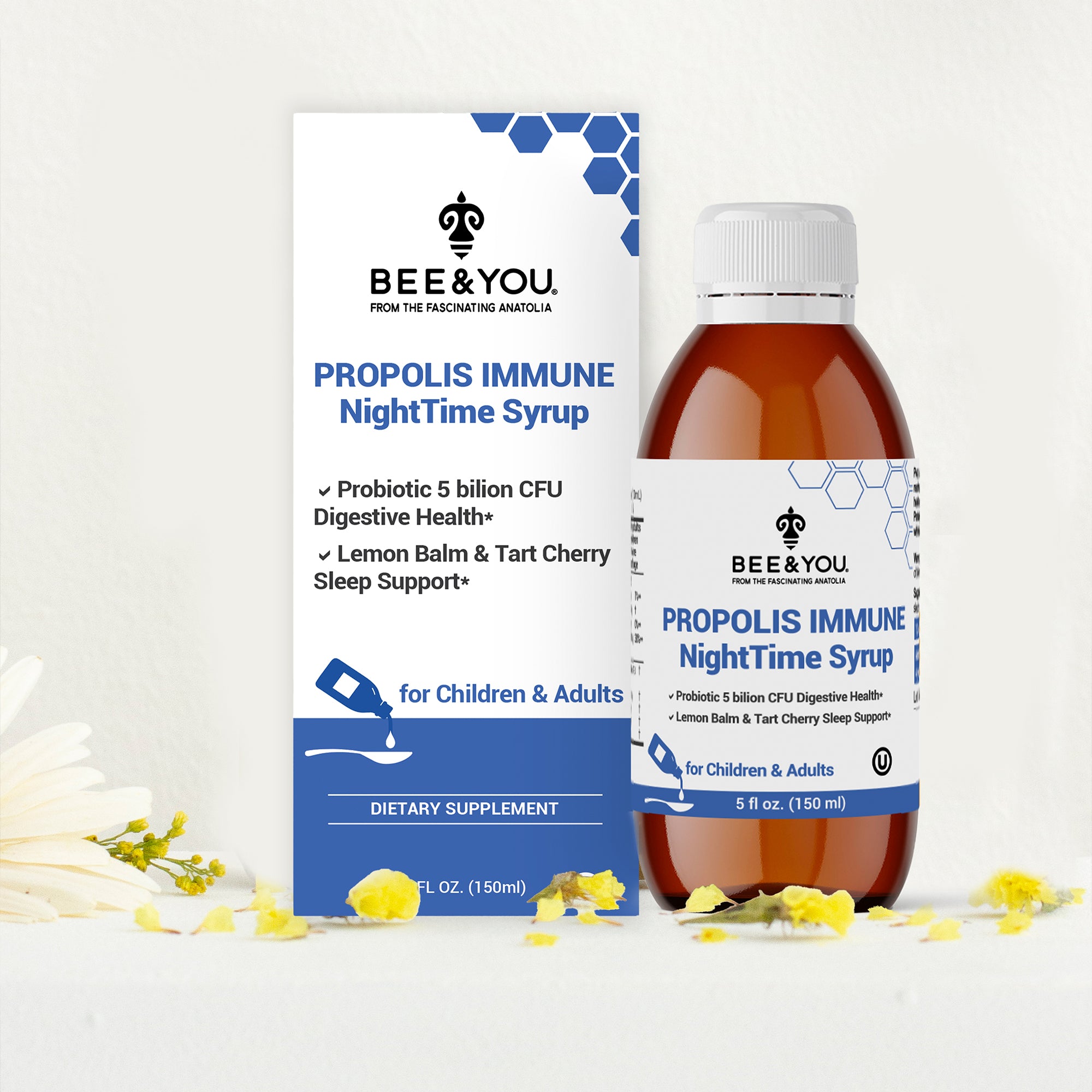 Propolis Immune NightTime Syrup - Probiotic, 150 ml – BEE&YOU