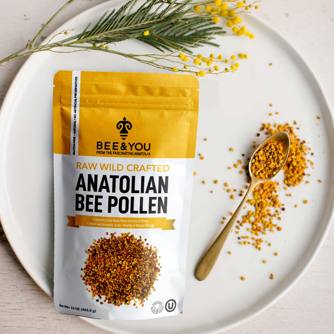 Natural Bee Pollen Granules-Wildcrafted, 16 oz